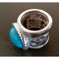 Anello a Fascione in Argento con Simboli Egizi