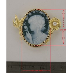 Ciondolo Cammeo Agata e Oro fatto a mano