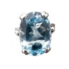 Anello Cestino a filo con Topazio Azzurro in argento