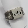 Anello con Iniziale (Lettera Sigla) in Argento - Sigillo quadro (Chevalier) per Ragazza e Ragazzo, Uomo Donna