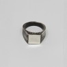 Anello con Iniziale (Lettera Sigla) in Argento - Sigillo quadro (Chevalier) per Ragazza e Ragazzo, Uomo Donna