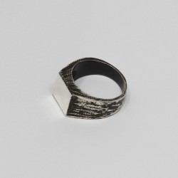 Anello con Iniziale (Lettera Sigla) in Argento - Sigillo quadro (Chevalier) per Ragazza e Ragazzo, Uomo Donna
