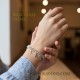 Braccialetto in argento sterling 925 a catena, maglia Rolò realizzato a mano, ogni bracciale è un pezzo unico di artigianato