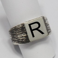 Anello con Iniziale (Lettera Sigla) in Argento - Sigillo quadro (Chevalier) per Ragazza e Ragazzo, Uomo Donna