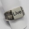 Anello con Iniziale (Lettera Sigla) in Argento - Sigillo quadro (Chevalier) per Ragazza e Ragazzo, Uomo Donna