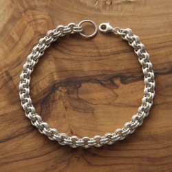 Bracciale - Braccialetto in Argento 925‰ a Catena Maglia Doppia Rolò