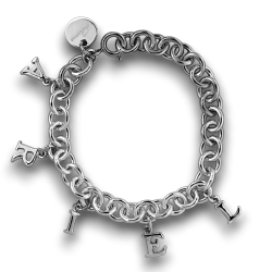 Braccialetto in argento sterling 925 a catena, maglia Rolò realizzato a mano, ogni bracciale è un pezzo unico di artigianato