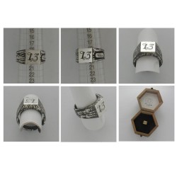 Anello con Iniziale (Lettera Sigla) in Argento - Sigillo quadro (Chevalier) per Ragazza e Ragazzo, Uomo Donna